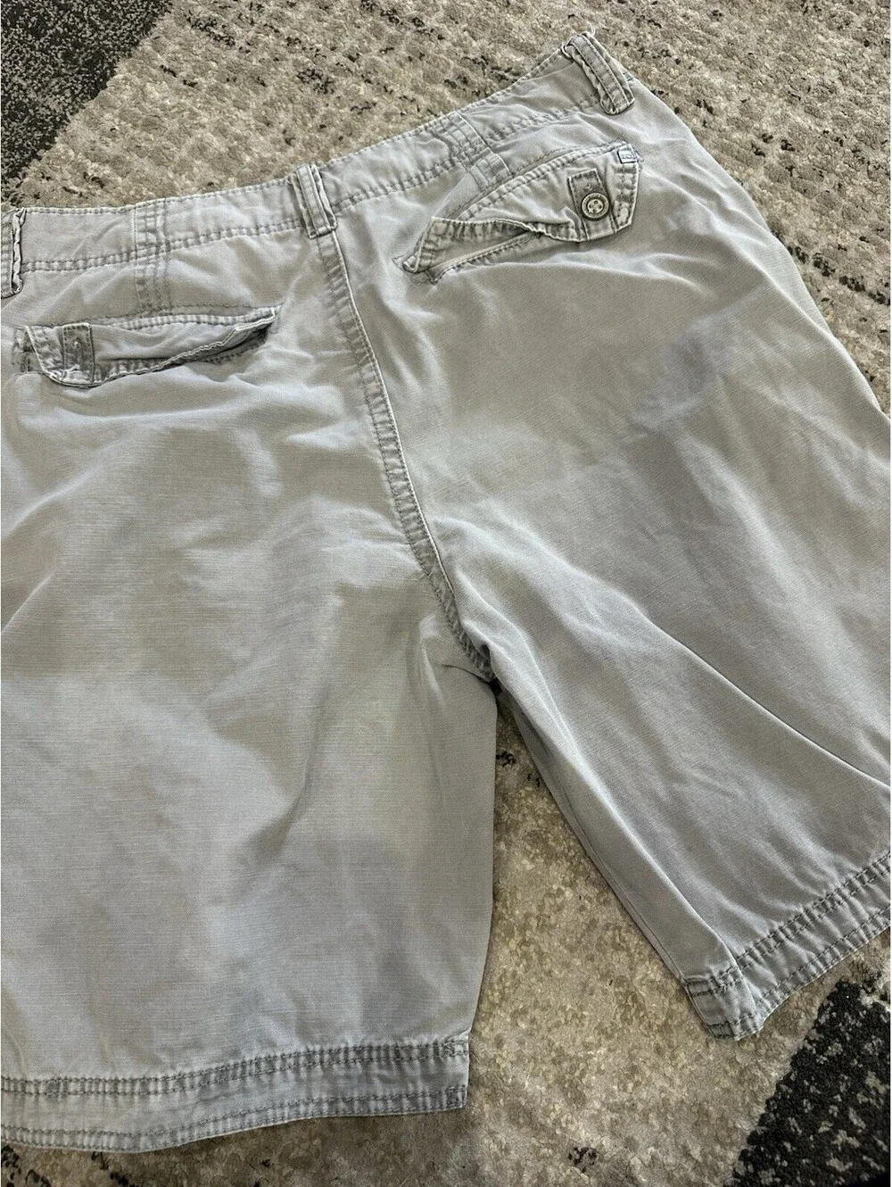 BKE Black Men's Beige Cotton Chino Shorts Flat Front Button Slash Pockets